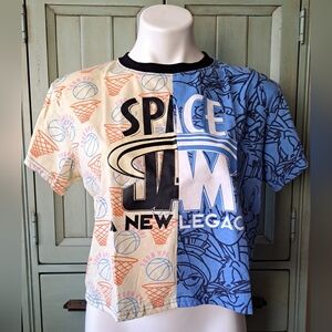 RUE21 Space Jam A New Legacy Crop Top Looney Tunes T Shirt Large Retro 90s Y2k